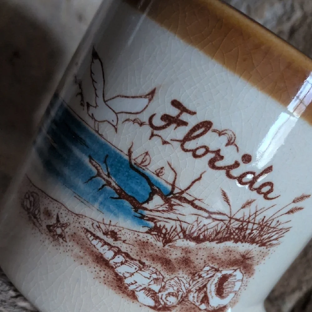 Vintage Seagull, Ocean, Sailboat, & Beach Florida Themed Stoneware Ceramic Mug - Picture 9 of 11